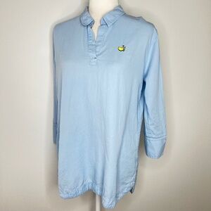 Magnolia Lane Collection Masters Cotton Chambray 3/4 Sleeve Shirt Top M